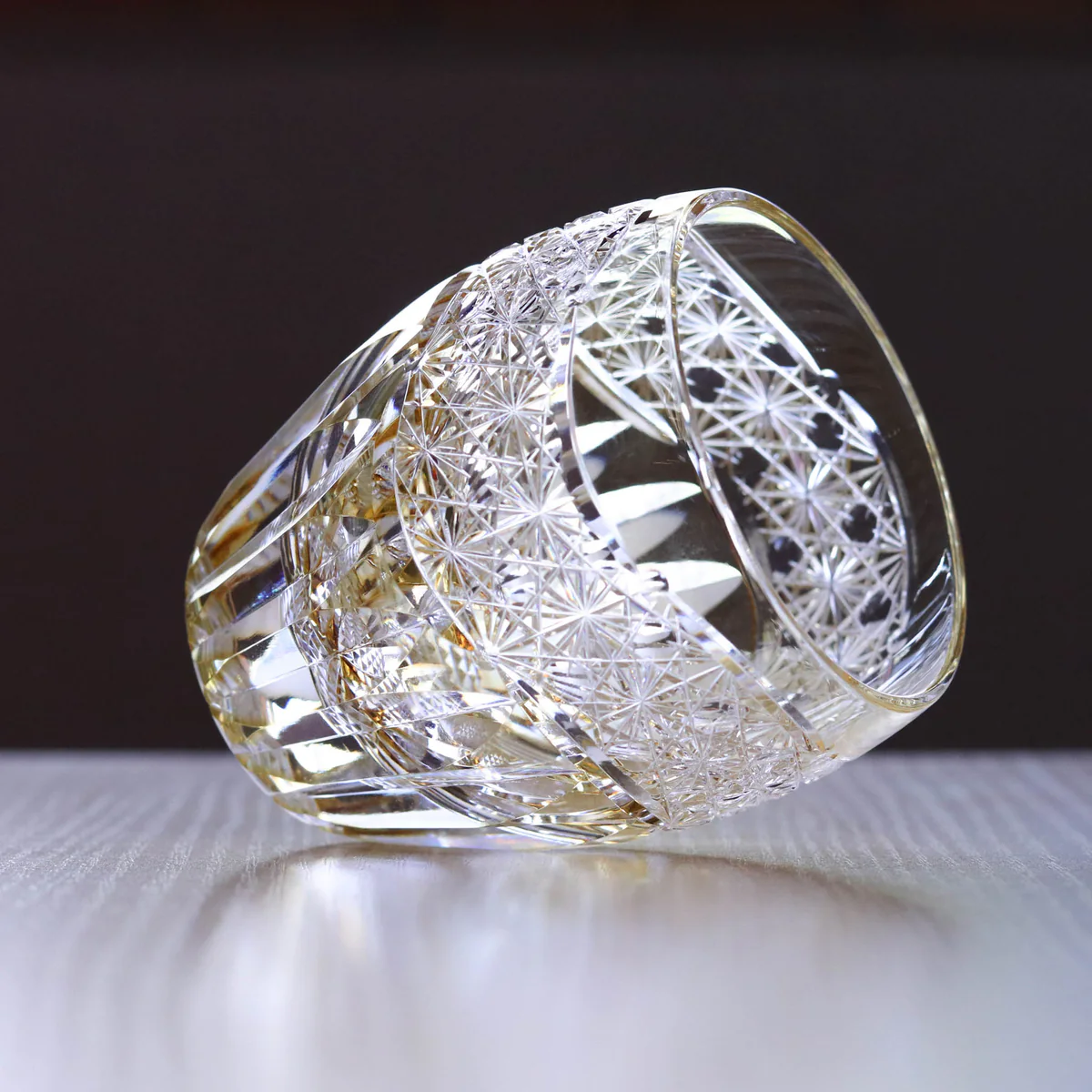 Edokiriko "Rock Glass" Type/Sunflower/Yellow/Toa Glass Craft