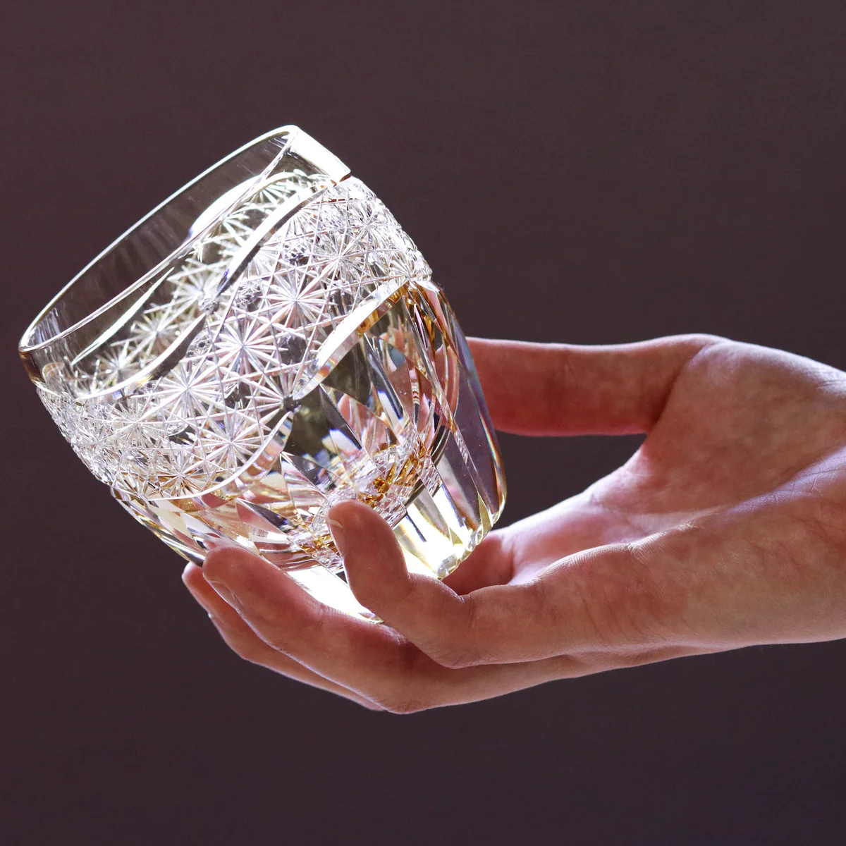 Edokiriko "Rock Glass" Type/Sunflower/Yellow/Toa Glass Craft