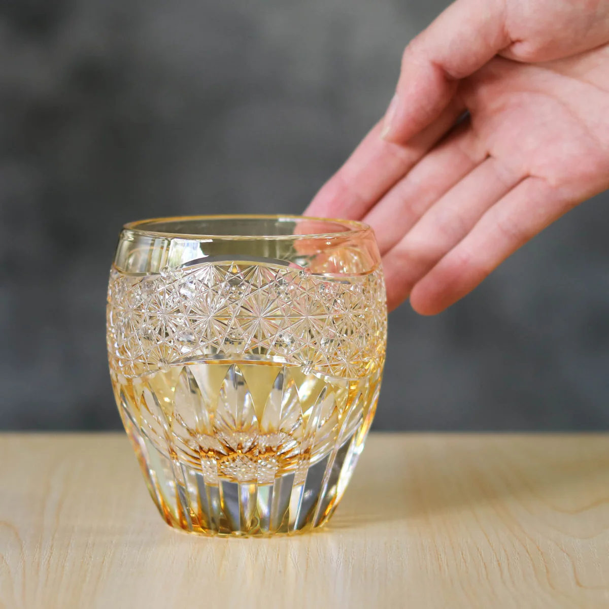 Edokiriko "Rock Glass" Type/Sunflower/Yellow/Toa Glass Craft