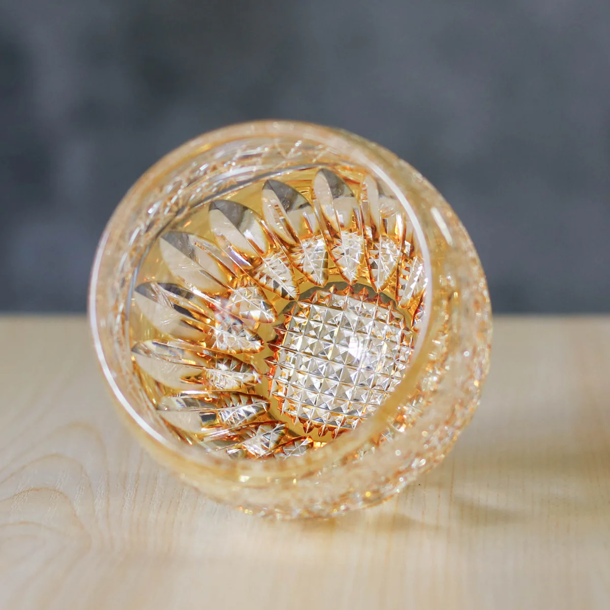 Edokiriko "Rock Glass" Type/Sunflower/Yellow/Toa Glass Craft