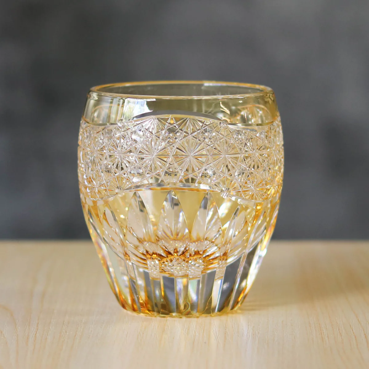 Edokiriko "Rock Glass" Type/Sunflower/Yellow/Toa Glass Craft