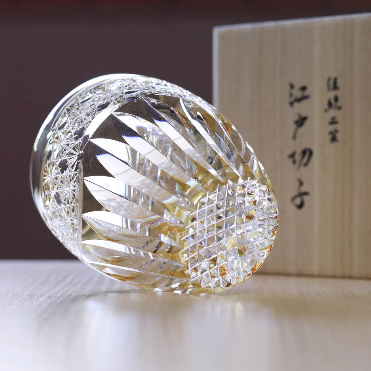 Edokiriko "Rock Glass" Type/Sunflower/Yellow/Toa Glass Craft