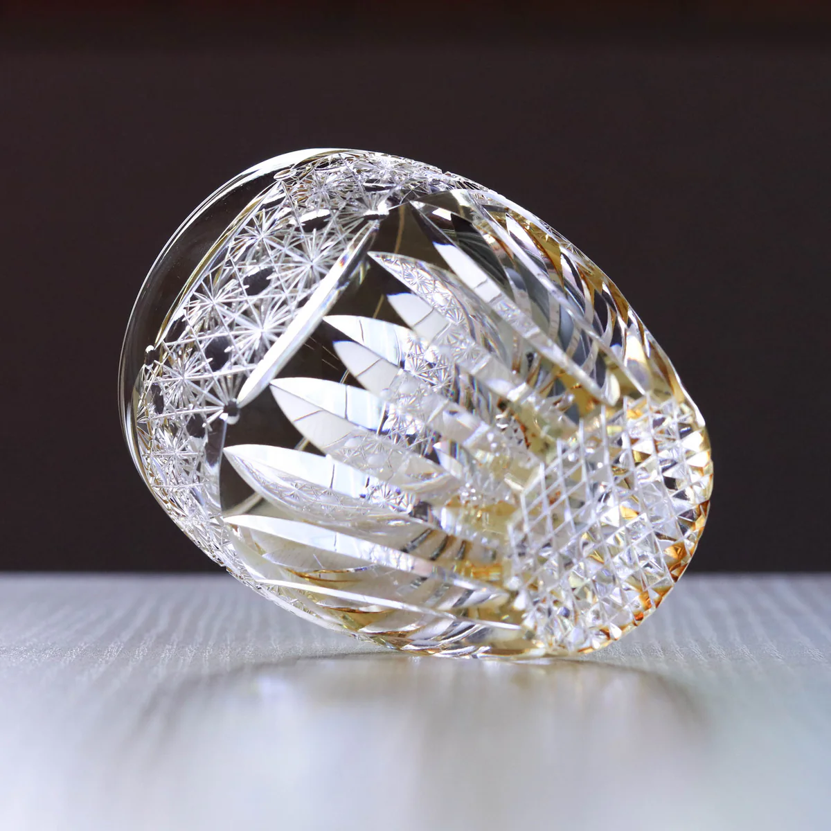 Edokiriko "Rock Glass" Type/Sunflower/Yellow/Toa Glass Craft